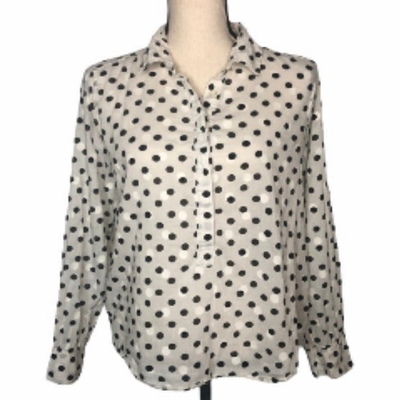 J crew jacquard polka dot popover - Picture 4 of 14